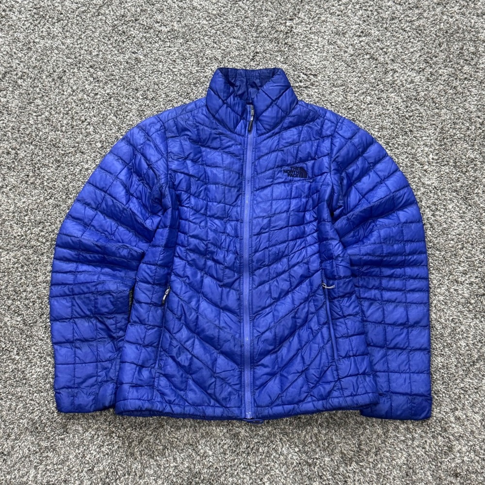 The North Face ThermoBall Eco Puffer Jacket Womens Small Royal Blue Full Zip